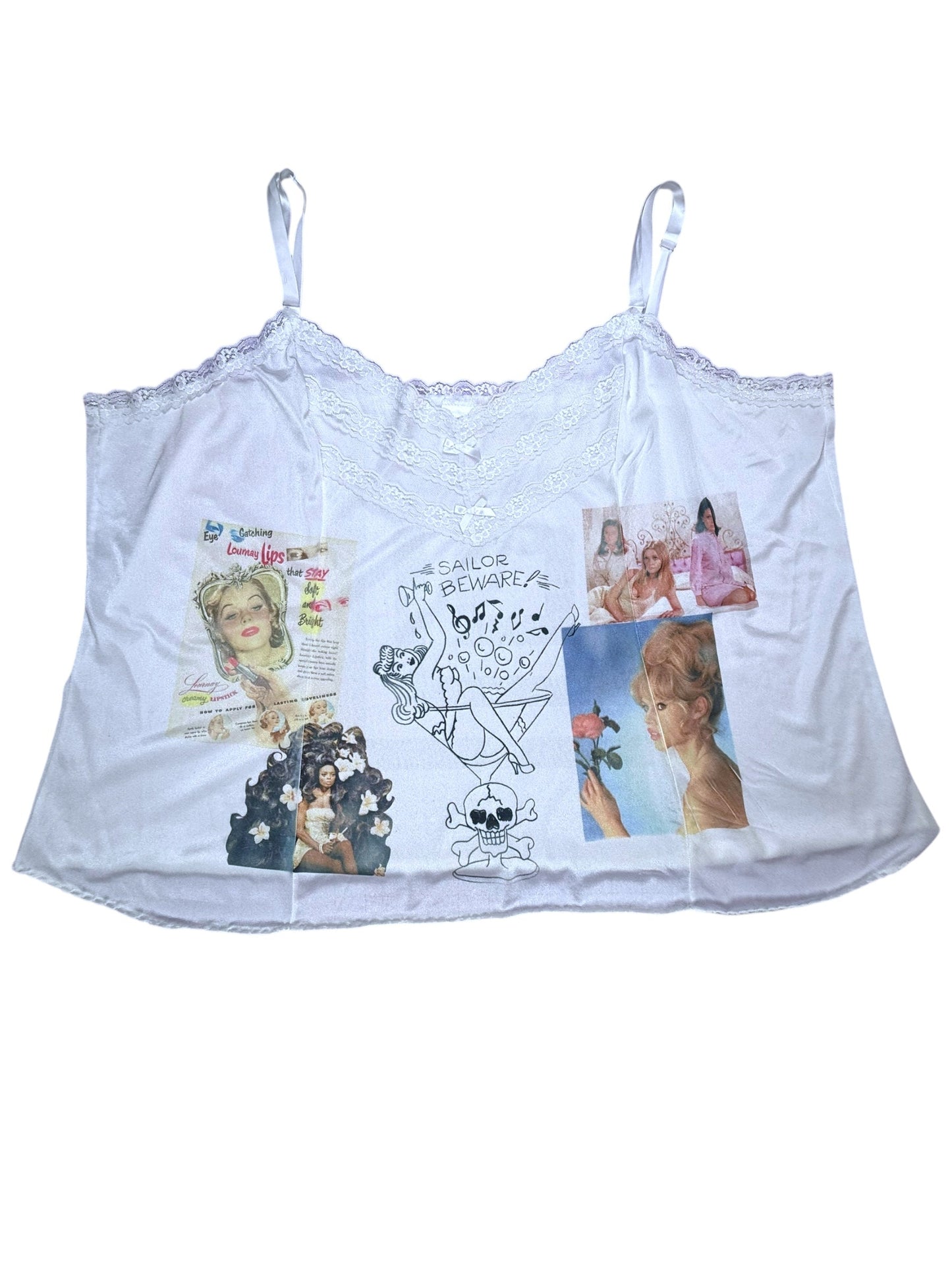 SAILOR BEWARE WHITE LACE TANK - 3X