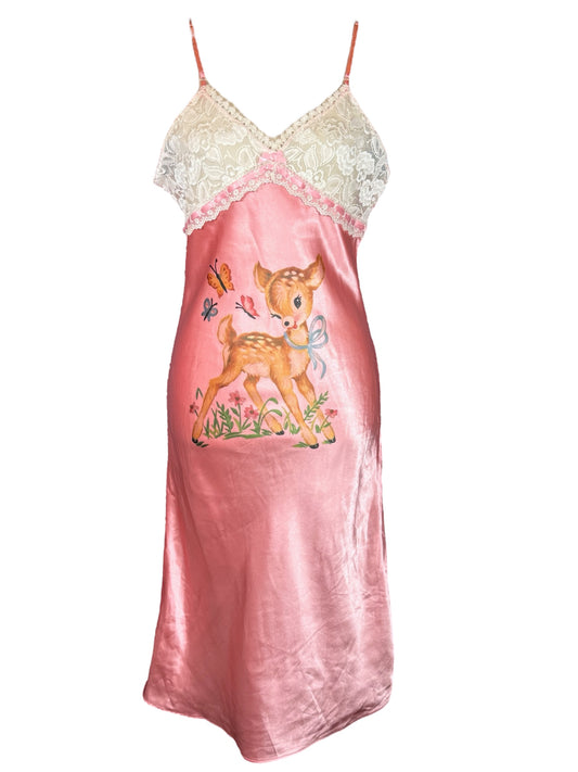 BAMBI PINK LACE DRESS - L