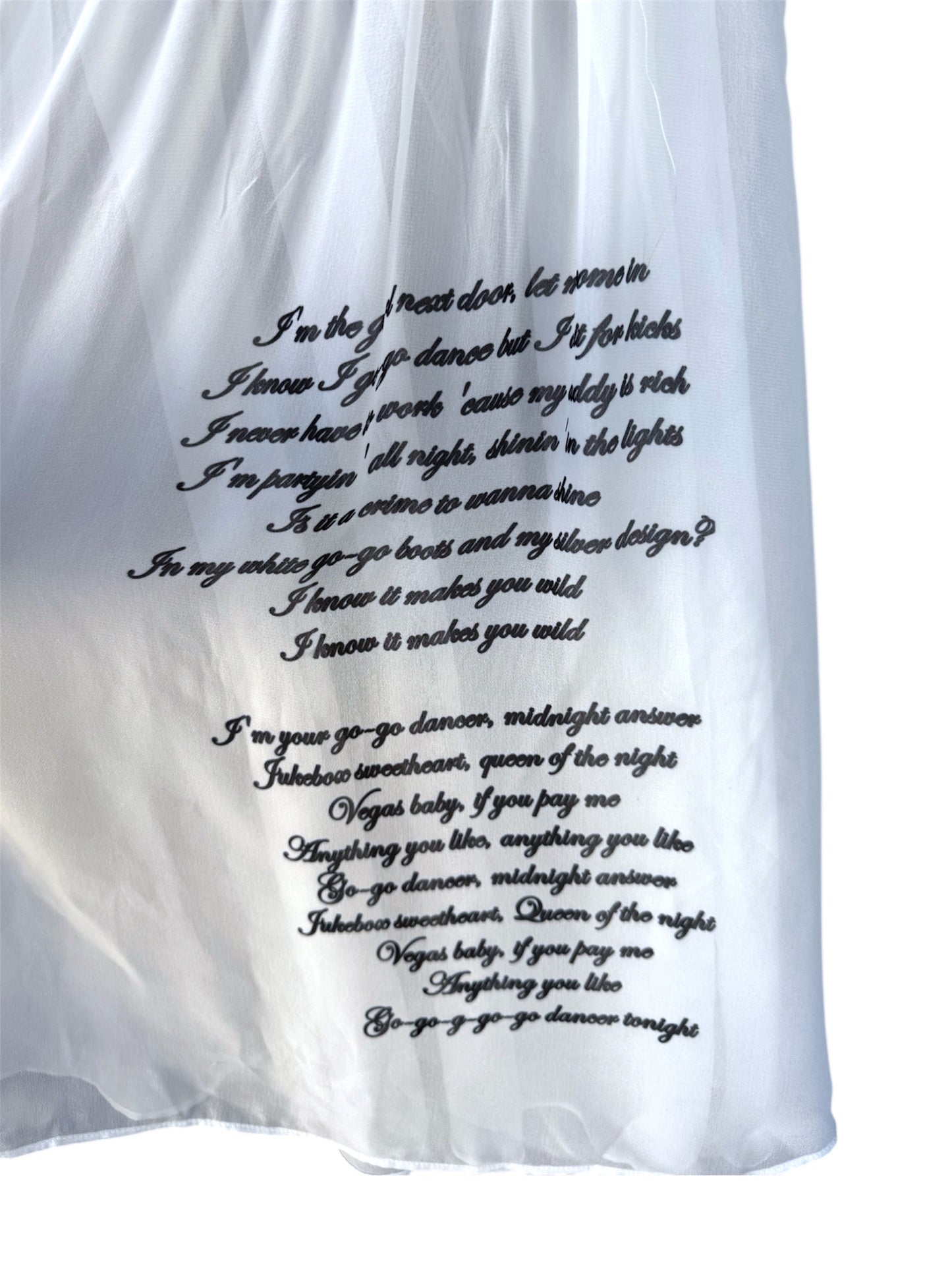 GOGO DANCER WHITE BEADED MINI DRESS - M