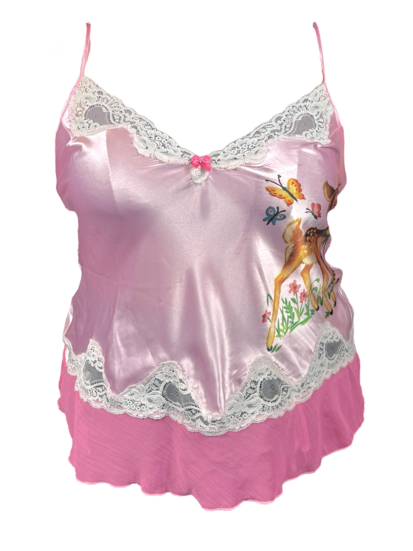BAMBI PINK LACE TANK - 2X