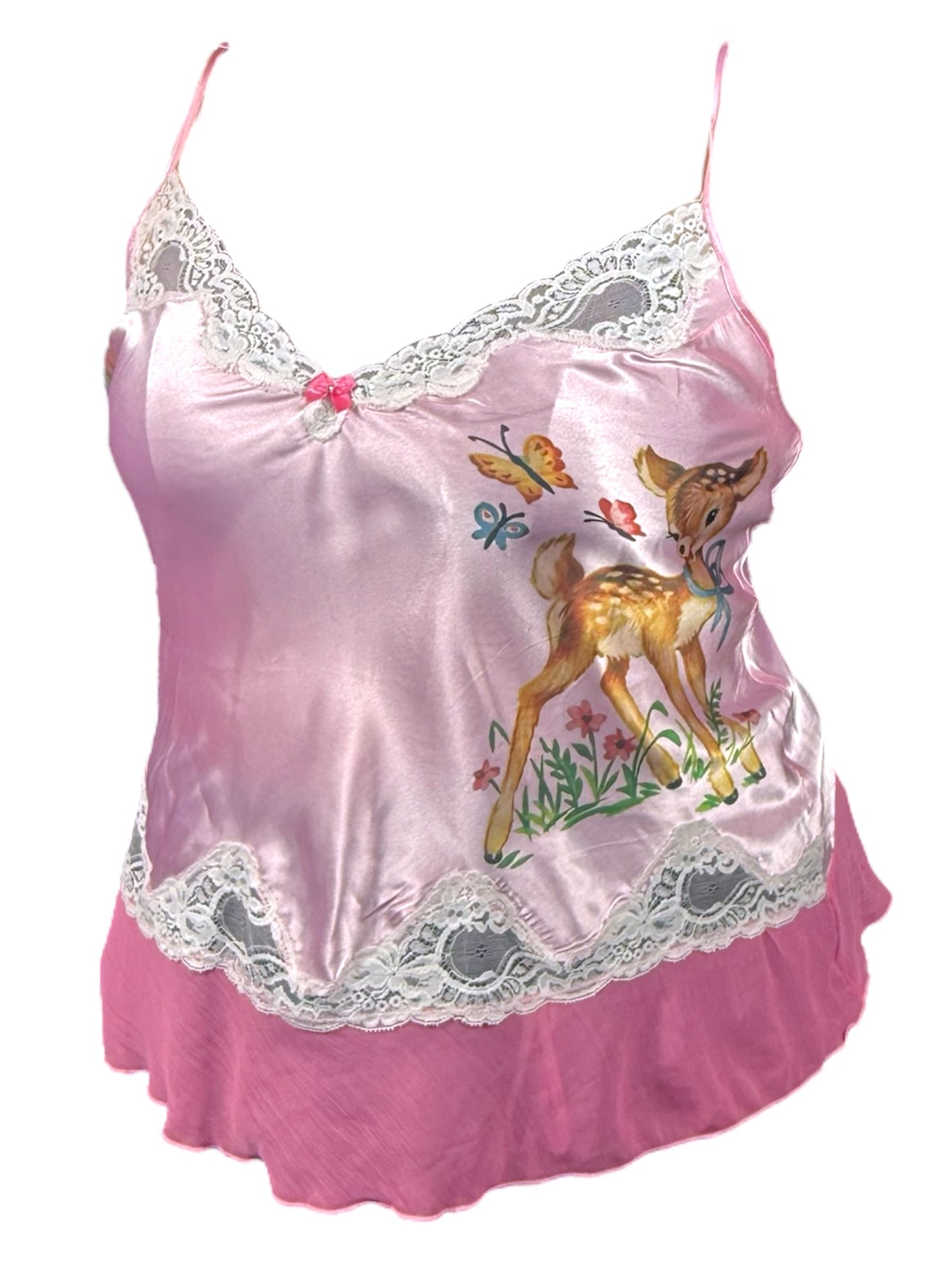 BAMBI PINK LACE TANK - 2X
