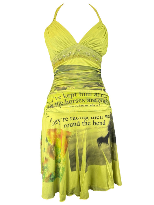 BLUE BIRD GREEN DRESS - S