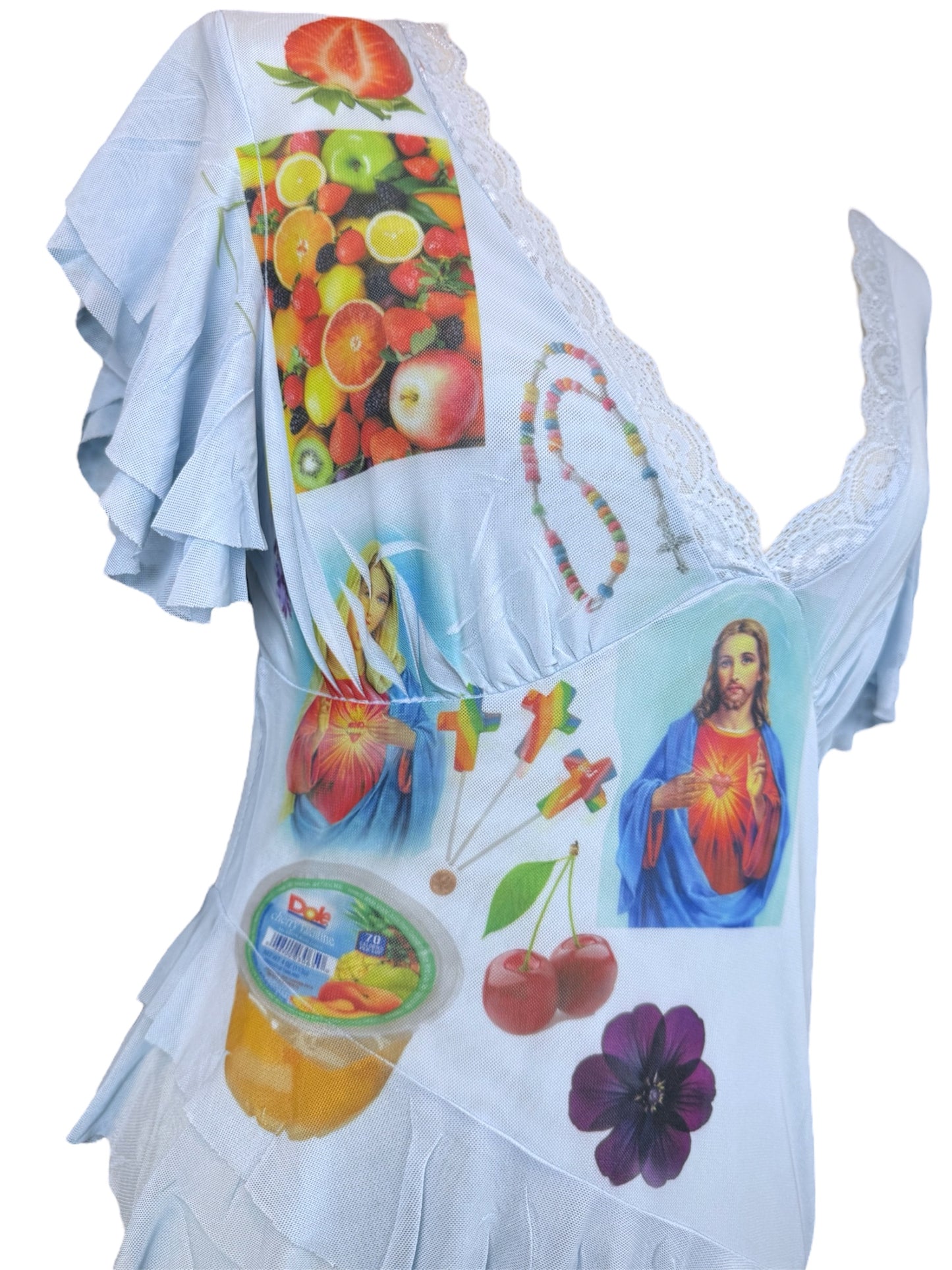 JESUS FRUIT SALAD BLUE TOP - L/XL