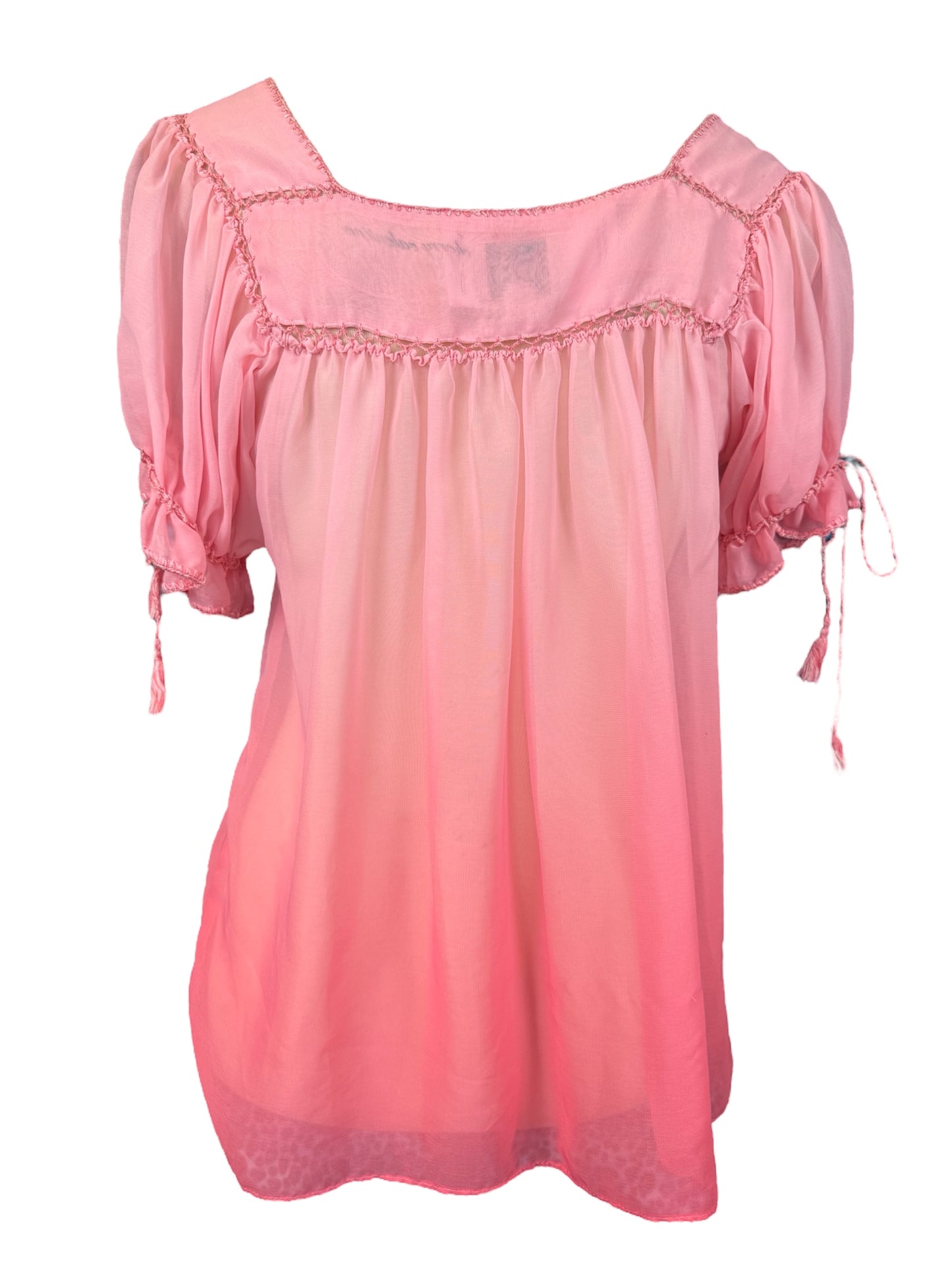 HEART OF GLASS PINK BABYDOLL TOP - S
