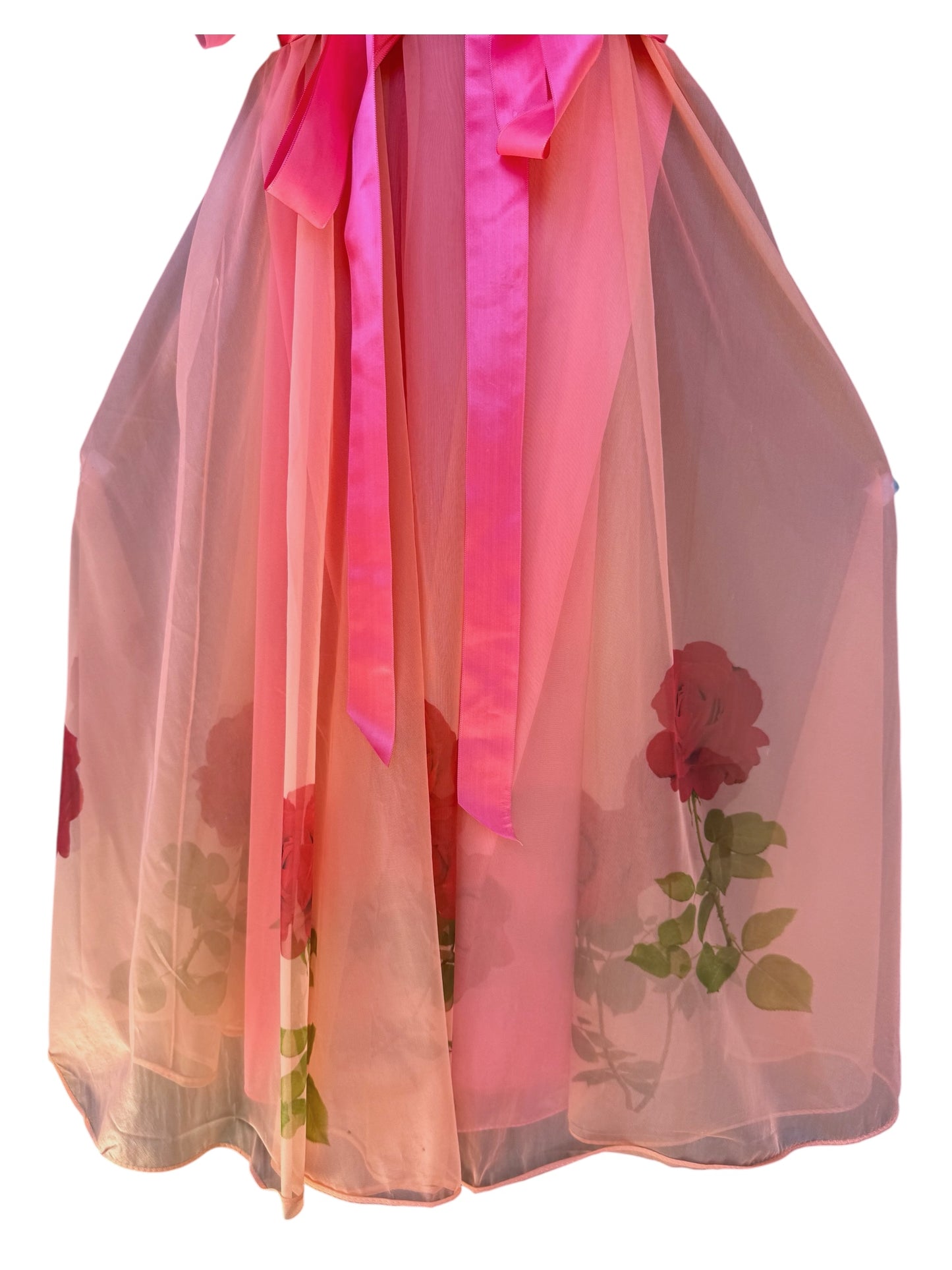 ROSE PINK RUFFLE DRESS - S