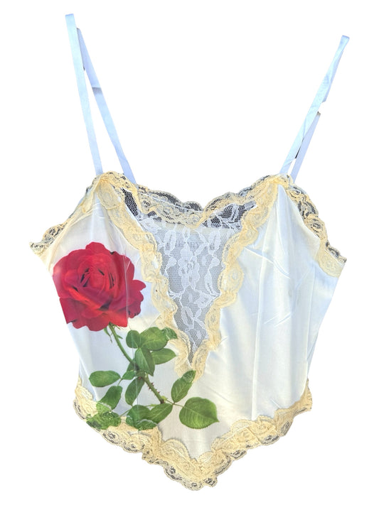 ROSE LACE TANK - XS
