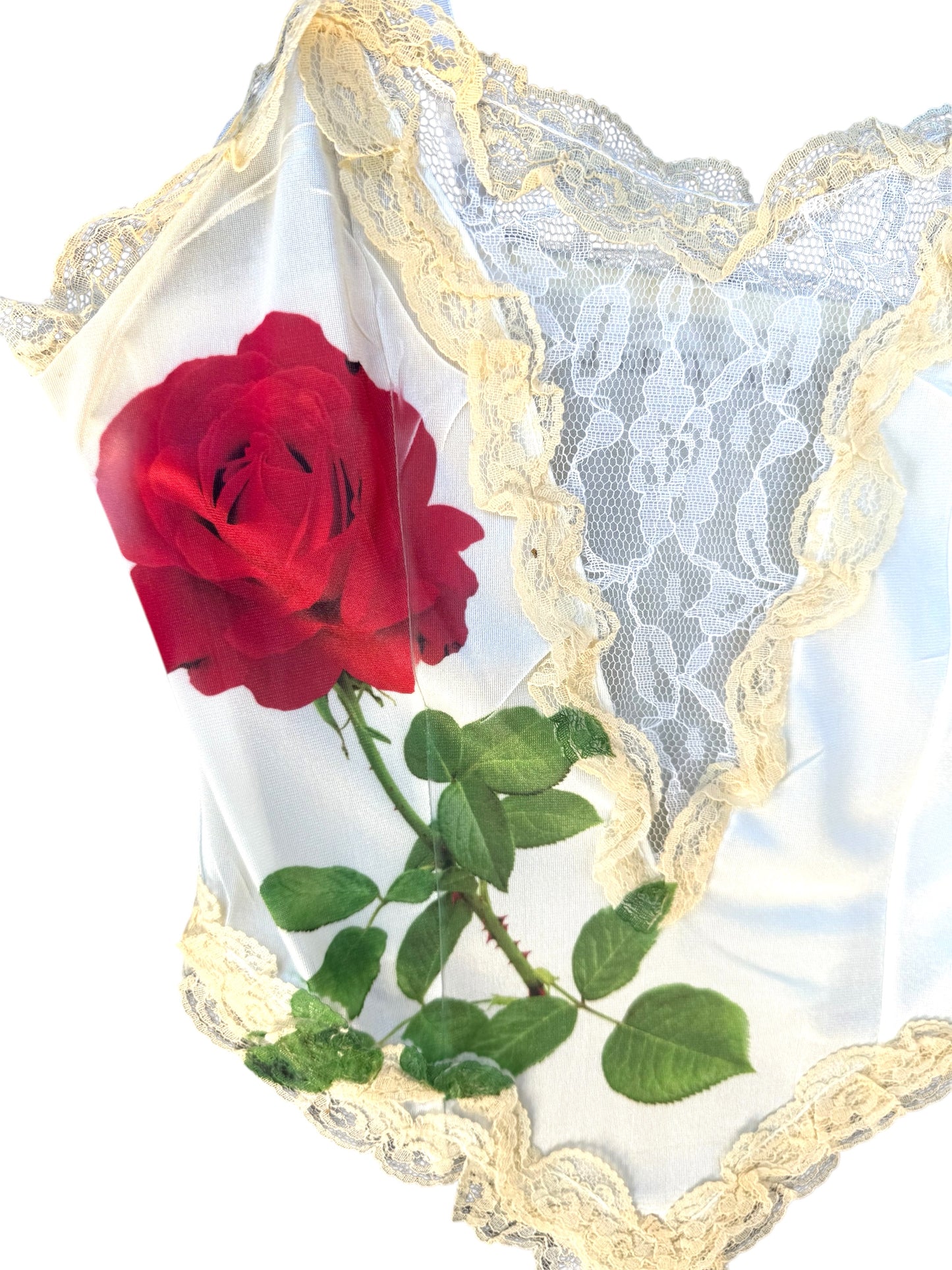 ROSE LACE TANK - XS