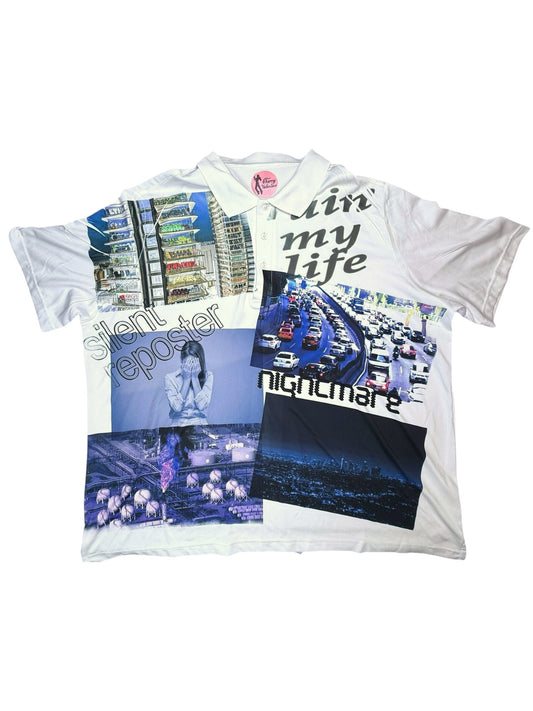 CORPORATE GREED WHITE POLO - 3X