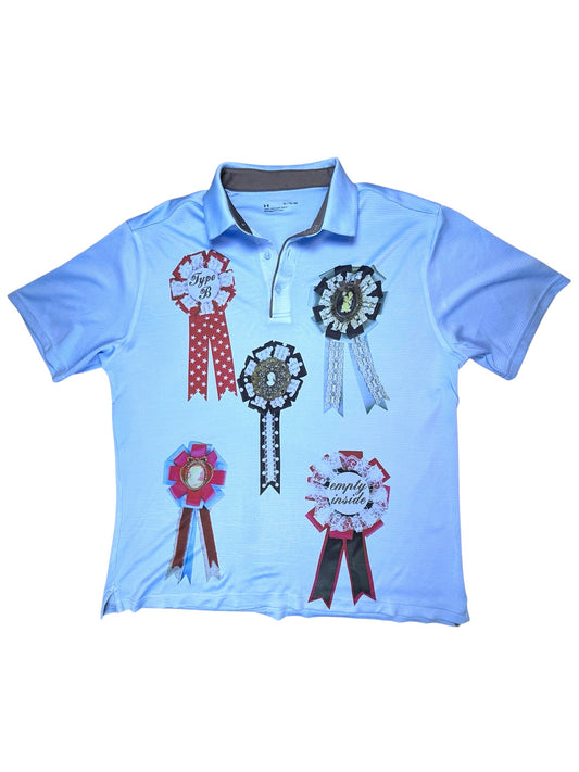 PRIZE RIBBONS BLUE POLO - XL/1X